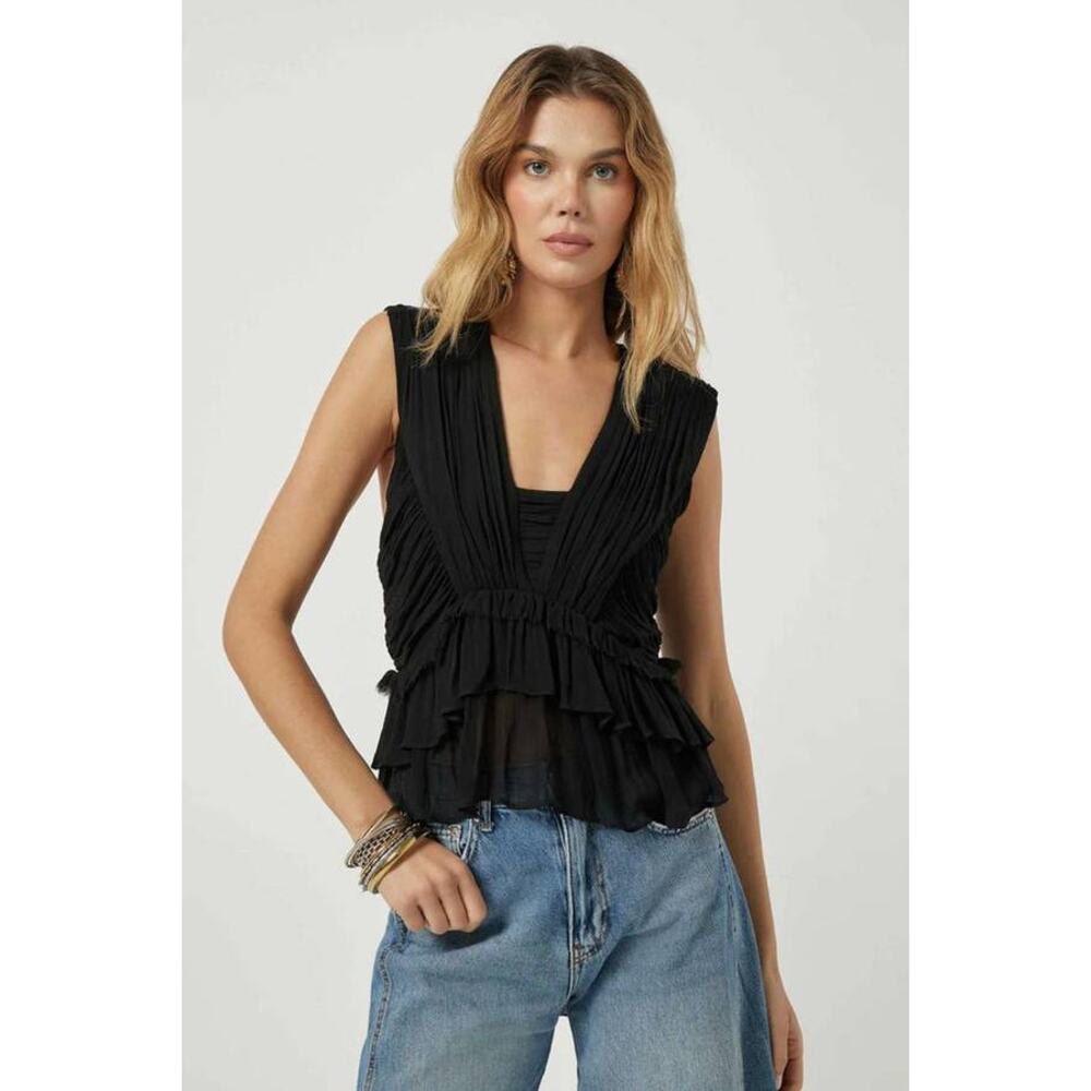 Scarlet Poppies Thiago Tank Top in Onyx Black L